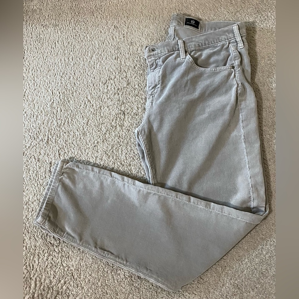 AG Adriano Goldschmied Light Gray Corduroy Pants 32Rx28 really soft